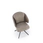 Scaun tapitat de living, rotativ la 180 de grade, design modern, cadru metalic, piele si stofa, gri Scaun tapitat de living, rotativ la 180 de grade, design modern, cadru metalic, piele si stofa, gri