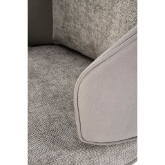 Scaun tapitat living/sufragerie Halmar K554, cadru metal, rotativ 160 grade, stil modern, 58x67x90x51cm, piele/stofa, gri