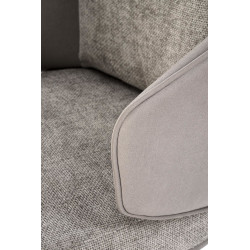 Scaun tapitat living/sufragerie Halmar K554, cadru metal, rotativ 160 grade, stil modern, 58x67x90x51cm, piele/stofa, gri