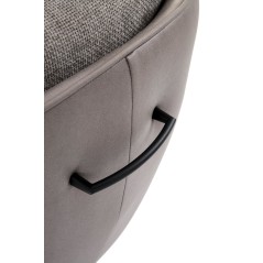 Scaun tapitat living/sufragerie Halmar K554, cadru metal, rotativ 160 grade, stil modern, 58x67x90x51cm, piele/stofa, gri