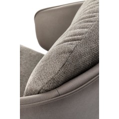 Scaun tapitat living/sufragerie Halmar K554, cadru metal, rotativ 160 grade, stil modern, 58x67x90x51cm, piele/stofa, gri