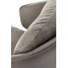 Scaun tapitat living/sufragerie Halmar K554, cadru metal, rotativ 160 grade, stil modern, 58x67x90x51cm, piele/stofa, gri