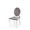 Scaun tapitat living/sufragerie Halmar K555, cadru metal,  stil glamour, 48x52x96x46cm, catifea, gri