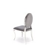 Scaun tapitat living/sufragerie Halmar K555, cadru metal,  stil glamour, 48x52x96x46cm, catifea, gri