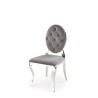 Scaun tapitat living/sufragerie Halmar K555, cadru metal,  stil glamour, 48x52x96x46cm, catifea, gri