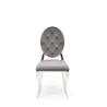 Scaun tapitat living/sufragerie Halmar K555, cadru metal,  stil glamour, 48x52x96x46cm, catifea, gri