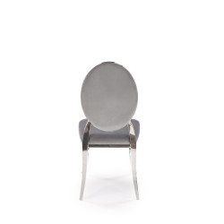 Scaun tapitat living/sufragerie Halmar K555, cadru metal,  stil glamour, 48x52x96x46cm, catifea, gri