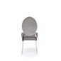 Scaun elegant pentru living sau hotel, spatar matlasat, cadru otel, stil glamour, catifea gri