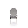 Scaun tapitat living/sufragerie Halmar K555, cadru metal,  stil glamour, 48x52x96x46cm, catifea, gri