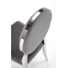 Scaun tapitat living/sufragerie Halmar K555, cadru metal,  stil glamour, 48x52x96x46cm, catifea, gri