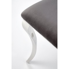 Scaun tapitat living/sufragerie Halmar K555, cadru metal,  stil glamour, 48x52x96x46cm, catifea, gri