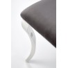 Scaun tapitat living/sufragerie Halmar K555, cadru metal,  stil glamour, 48x52x96x46cm, catifea, gri