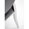 Scaun tapitat living/sufragerie Halmar K555, cadru metal,  stil glamour, 48x52x96x46cm, catifea, gri