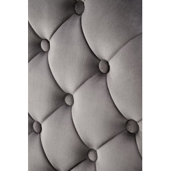 Scaun tapitat living/sufragerie Halmar K555, cadru metal,  stil glamour, 48x52x96x46cm, catifea, gri