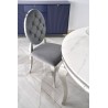 Scaun tapitat living/sufragerie Halmar K555, cadru metal,  stil glamour, 48x52x96x46cm, catifea, gri