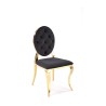 Scaun tapitat living/sufragerie Halmar K556, cadru metal, stil glamour, 48x52x96x46cm, catifea, negru/auriu