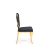 Scaun tapitat living/sufragerie Halmar K556, cadru metal, stil glamour, 48x52x96x46cm, catifea, negru/auriu