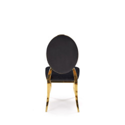 Scaun tapitat living/sufragerie Halmar K556, cadru metal, stil glamour, 48x52x96x46cm, catifea, negru/auriu