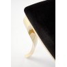 Scaun tapitat living/sufragerie Halmar K556, cadru metal, stil glamour, 48x52x96x46cm, catifea, negru/auriu