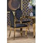 Scaun elegant pentru living, catifea neagra, spatar matlasat, cadru otel, stil glamour, picioare aurii, 48 x 96 cm Scaun elegant pentru living, catifea neagra, spatar matlasat, cadru otel, stil glamour, picioare aurii, 48 x 96 cm