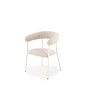 Scaun tapitat, stofa si metal, design clasic, picioare antiderapante, 60x54x75x42 cm, bej