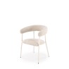 Scaun tapitat living/sufragerie Halmar K557, cadru metal,  stil clasic, 60x54x75x42cm, stofa, bej