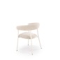 Scaun tapitat, stofa si metal, design clasic, picioare antiderapante, 60x54x75x42 cm, bej