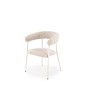 Scaun tapitat, stofa si metal, design clasic, picioare antiderapante, 60x54x75x42 cm, bej