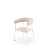 Scaun tapitat living/sufragerie Halmar K557, cadru metal,  stil clasic, 60x54x75x42cm, stofa, bej