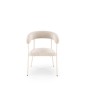Scaun tapitat, stofa si metal, design clasic, picioare antiderapante, 60x54x75x42 cm, bej