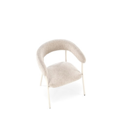 Scaun tapitat living/sufragerie Halmar K557, cadru metal,  stil clasic, 60x54x75x42cm, stofa, bej