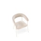 Scaun tapitat, stofa si metal, design clasic, picioare antiderapante, 60x54x75x42 cm, bej