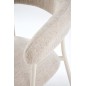 Scaun tapitat, stofa si metal, design clasic, picioare antiderapante, 60x54x75x42 cm, bej