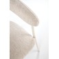 Scaun tapitat, stofa si metal, design clasic, picioare antiderapante, 60x54x75x42 cm, bej