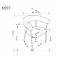 Scaun tapitat, stofa si metal, design clasic, picioare antiderapante, 60x54x75x42 cm, bej