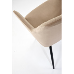 Scaun living/sufragerie Halmar K558, cadru metal,  stil clasic, 59x60x86x47cm, piele, bej