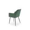 Scaun living/sufragerie Halmar K558, cadru metal,  stil clasic, 59x60x86x47cm, piele, verde