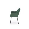 Scaun living/sufragerie Halmar K558, cadru metal,  stil clasic, 59x60x86x47cm, piele, verde