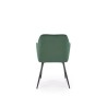 Scaun living/sufragerie Halmar K558, cadru metal,  stil clasic, 59x60x86x47cm, piele, verde