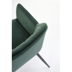 Scaun living/sufragerie Halmar K558, cadru metal,  stil clasic, 59x60x86x47cm, piele, verde