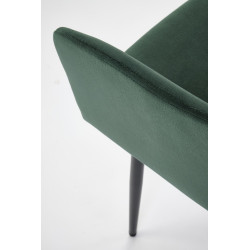 Scaun living/sufragerie Halmar K558, cadru metal,  stil clasic, 59x60x86x47cm, piele, verde
