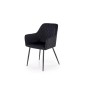 Scaun living/sufragerie Halmar K558, cadru metal, suporturi antiderapante, stil clasic, 59x60x86x47cm, negru