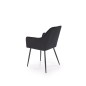 Scaun living/sufragerie Halmar K558, cadru metal, suporturi antiderapante, stil clasic, 59x60x86x47cm, negru
