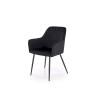 Scaun living/sufragerie Halmar K558, cadru metal,  stil clasic, 59x60x86x47cm, piele, negru