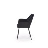 Scaun living/sufragerie Halmar K558, cadru metal,  stil clasic, 59x60x86x47cm, piele, negru