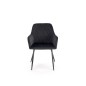 Scaun living/sufragerie Halmar K558, cadru metal, suporturi antiderapante, stil clasic, 59x60x86x47cm, negru