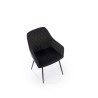 Scaun living/sufragerie Halmar K558, cadru metal,  stil clasic, 59x60x86x47cm, piele, negru