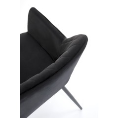 Scaun living/sufragerie Halmar K558, cadru metal,  stil clasic, 59x60x86x47cm, piele, negru