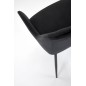 Scaun living/sufragerie Halmar K558, cadru metal, suporturi antiderapante, stil clasic, 59x60x86x47cm, negru