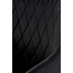 Scaun living/sufragerie Halmar K558, cadru metal,  stil clasic, 59x60x86x47cm, piele, negru